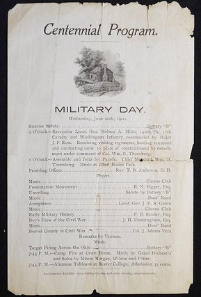 Item #005897 Centennial Program: Military Day Wednesday, June 20th, 1900