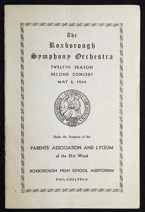 Item #006008 Roxborough Symphony Orchestra [program -- May 3, 1944
