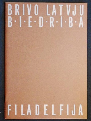 Item #006248 Brivo Latvju Biedriba, Filadelfija, 1892-1982