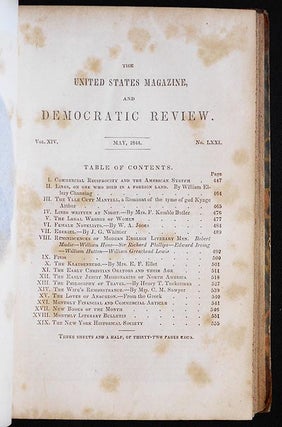 The Legal Wrongs of Women [in The United States Magazine, and Democratic Review Vol. 14 no. 71 May, 1844]