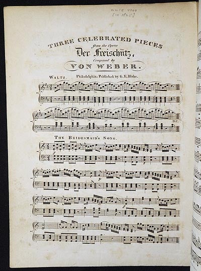 Item #006329 Three Celebrated Pieces from the Opera Der Freischütz composed by von Weber. Carl Maria von Weber.