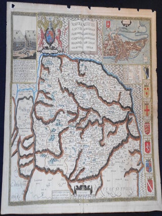 Item #006728 Norfolk a Countie Florishing & Populous Desccribed and Devided with the Armes of...