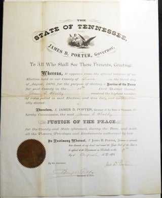 Item #006729 Justice of the Peace Commission from Governor James D. Porter of Tennessee to James...