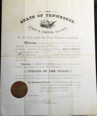 Item #006730 Justice of the Peace Commission from Governor James D. Porter of Tennessee to A. L....