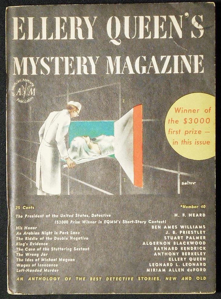 Item #006766 Left-Handed Murder [in Ellery Queen's Mystery Magazine vol. 9, no. 40 March 1947]. Miriam Allen de Ford.