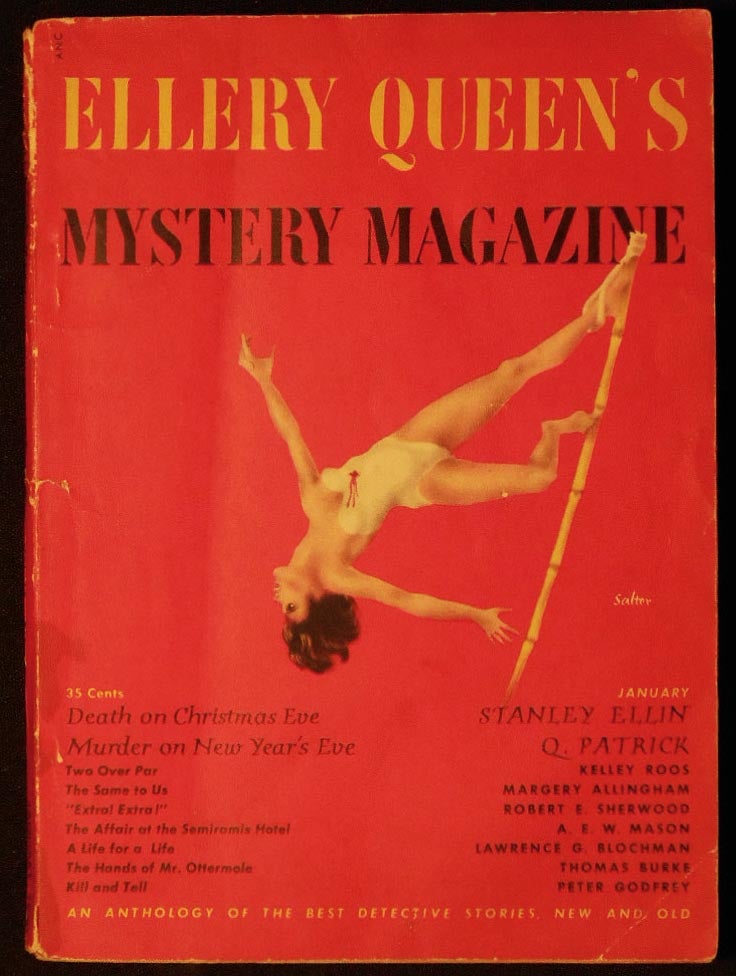 Item #006771 Two Over Par [in Ellery Queen's Mystery Magazine vol. 15, no. 74 January 1950]. Kelley Roos.