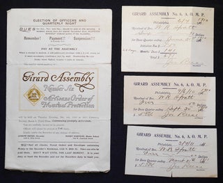 Item #006790 Dues Records of Membership of W. R. Spratt in the Girard Assembly Number Six,...