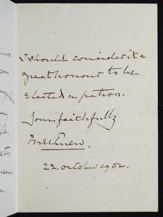 Autograph letter signed about the Burnham Rifle Club
