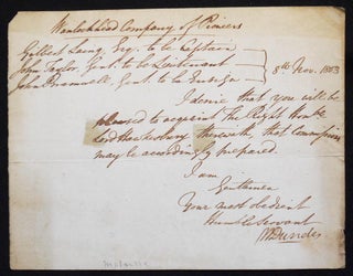 Item #006809 Handwritten letter of commission to the War Office. William Dundas