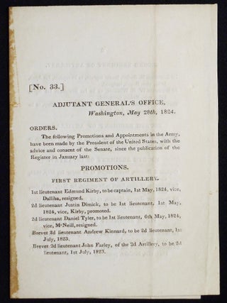 Item #006817 Adjutant General's Office Promotions and Appointments. Charles J. Nourse