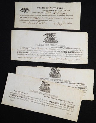 Item #006818 4 enlistment slips for the Ulster Artillery, Sugerties, Ulster County, N.Y. William...