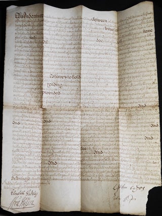 Item #006819 Handwritten mortgage: John Bydes the Elder of Little Munden and his son John Bydes...