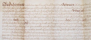 Handwritten mortgage: John Bydes the Elder of Little Munden and his son John Bydes the Younger of Elsworth mortgage a property in Herford Co. to Robert Hadsley of Great Munden
