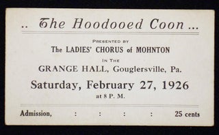 Item #006863 Ticket for performance of The Hoodooed Coon