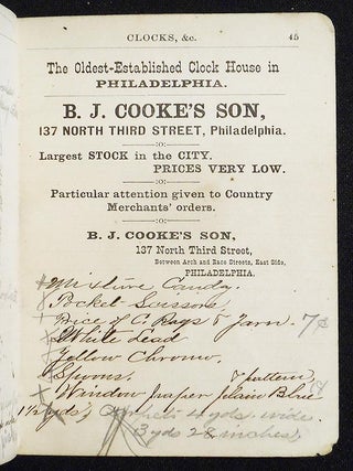 Memorandum Book of A. Allison & Son, Dover, Pa., 1880-1881