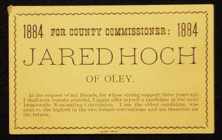 Item #006879 Jared Hoch of Oley for County Commissioner: 1884