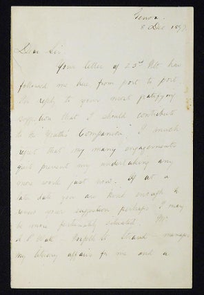 Item #006982 Autograph Letter Signed to W. H. Rideing at Youth's Companion. Hugh Stowell Scott