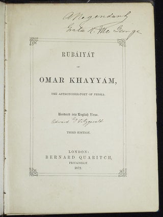The Rubáiyát of Omar Kháyyám, The Astronomer-Poet of Persia; Rendered into English Verse