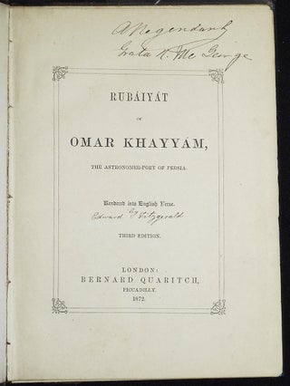 The Rubáiyát of Omar Kháyyám, The Astronomer-Poet of Persia; Rendered into English Verse