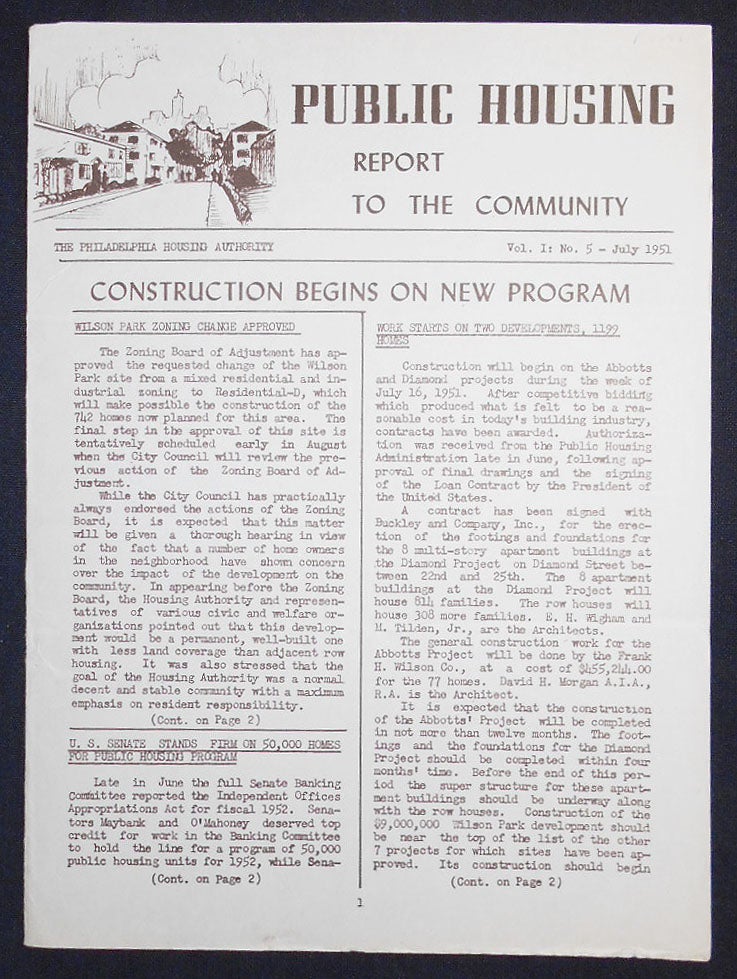 Item #007312 Public Housing Report to the Community July 1951, vol. 1 no. 5