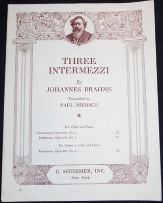 Item #007326 Intermezzo, Opus 116, no. 6; by Johannes Brahms; Transcribed by Paul Miersch [for...