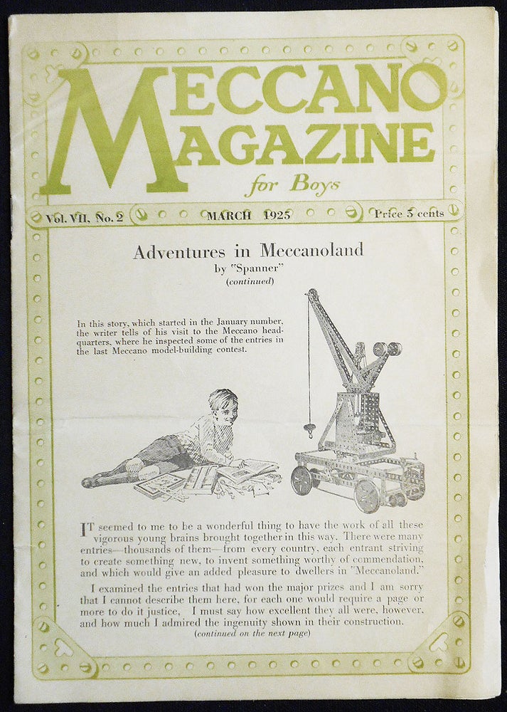 Item #007384 Meccano Magazine for Boys: March 1925 -- vol. 7, no. 2