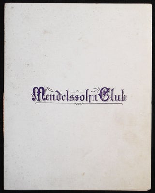 Item #007404 Mendelssohn Club program -- April 28, 1898