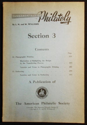 Item #007595 Fundamentals of Philately: Section 3. L. N. Williams, M. Williams