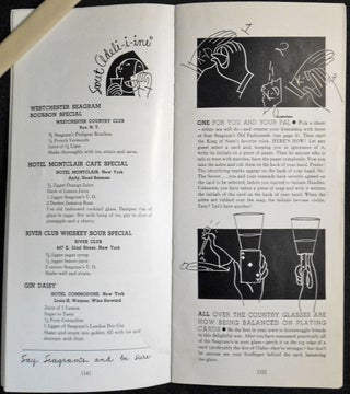Fun at Cocktail Time: Provided by Seagram's Distillers Since 1857; and written by Julien J. Proskauer; Illustrations by John Whitcomb