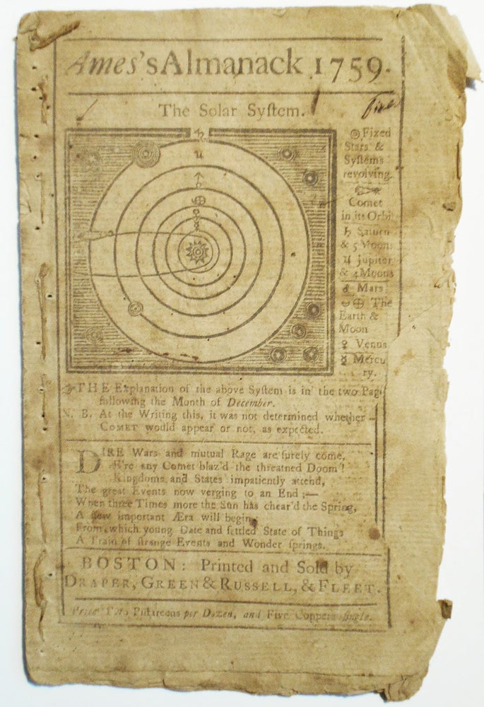 Item #007661 An Astronomical Diary, or, An Almanack For the Year of our Lord Christ 1759 [Ames's Almanack 1759]. Nathaniel Ames.