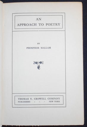 Item #007737 An Approach to Poetry. Phosphor Mallam