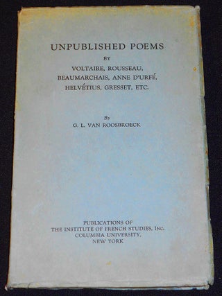 Item #007833 Unpublished Poems by Voltaire, Rousseau, Beaumarchais, Anne d'Urfé, Helvétius,...