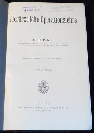 Tierärztliche Operationslehre