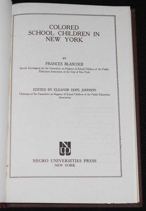 Colored School Children in New York by Frances Blascoer; Edited by Eleanor Hope Johnson