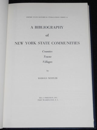 A Bibliography of New York State Communities: Counties Towns Villages