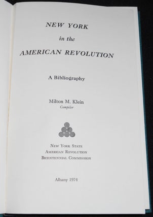 New York in the American Revolution: A Bibliography