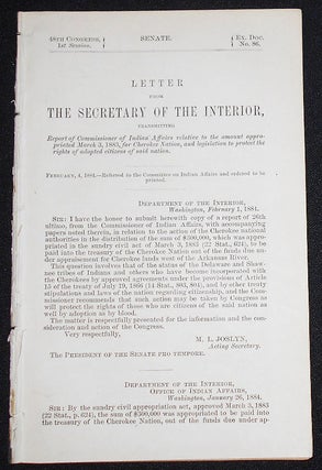 Item #008199 Letter from the Secretary of the Interior, Transmitting Report of Commissioner of...