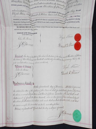 1875 Deed for Sale of Land by Elijah Stover and David S. Stover, executors of the will of Jacob K. Stover, to Christian S. Stover