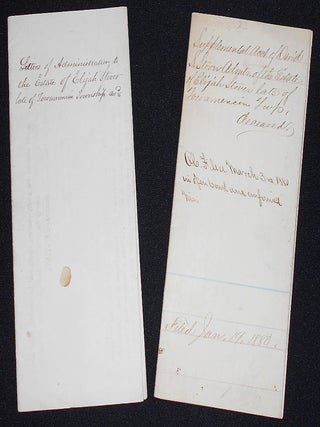 Item #008203 Estate of Elijah Stover: Letters of Administration 1878 and Supplemental Account of...