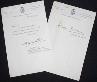 Item #008205 Typed letter, signed by Captain G. Frederick Pine, of the Royal Navy, enclosing...