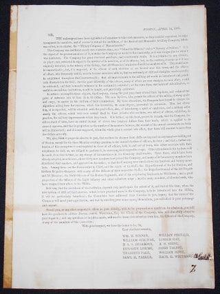 Item #008212 Printed letter from the Ancient and Honorable Artillery Company of Massachusetts...