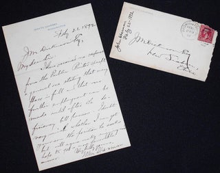 Item #008218 Handwritten letter to J. M. Dickinson, Lisbon, Ohio, from Senator John Sherman. John...