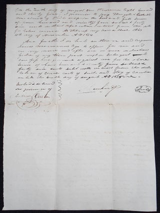 Item #008222 Handwritten Bond: P. Cambridge will pay to Wingate & Gaskell, merchants of...