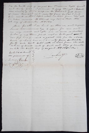 Item #008222 Handwritten Bond: P. Cambridge will pay to Wingate & Gaskell, merchants of...
