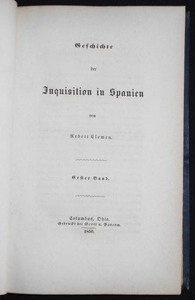 Geschichte der Inquisition in Spanien von Robert Clemen