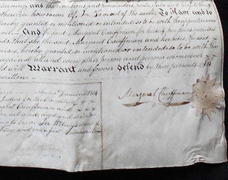 Handwritten Vellum Indenture for Sale of Woodland in Providence Township, Montgomery Co., by Margaret Cauffman to Isaac Overholtzer
