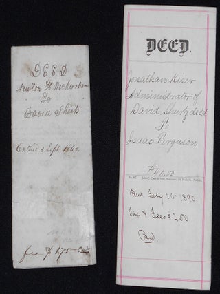 Item #008300 Two Documents relating to David Shurtz of Juniata County. David Shurtz, Newton H....