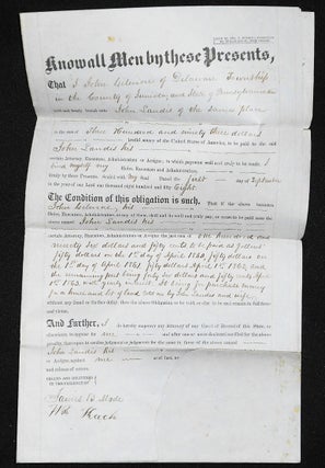 A Mortgage and a Deed involving John Landis of Delaware Township, Juniata County