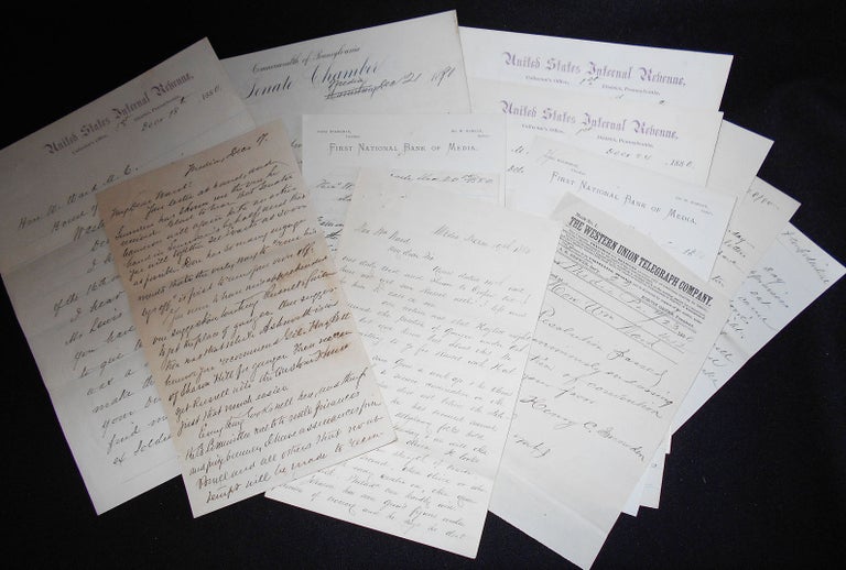 Item #008335 13 Handwritten Letters to Representative William Ward. James Ashworth, Thomas N. Cooper, Henry C. Snowden.