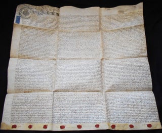 Item #008343 Handwritten Parchment Contract for Transfer of Property on Marriage and after Birth...